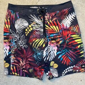 Men's O'Neill Board Shorts Multicolor Floral 36 Surf Beach Sun Reggae Jamaica